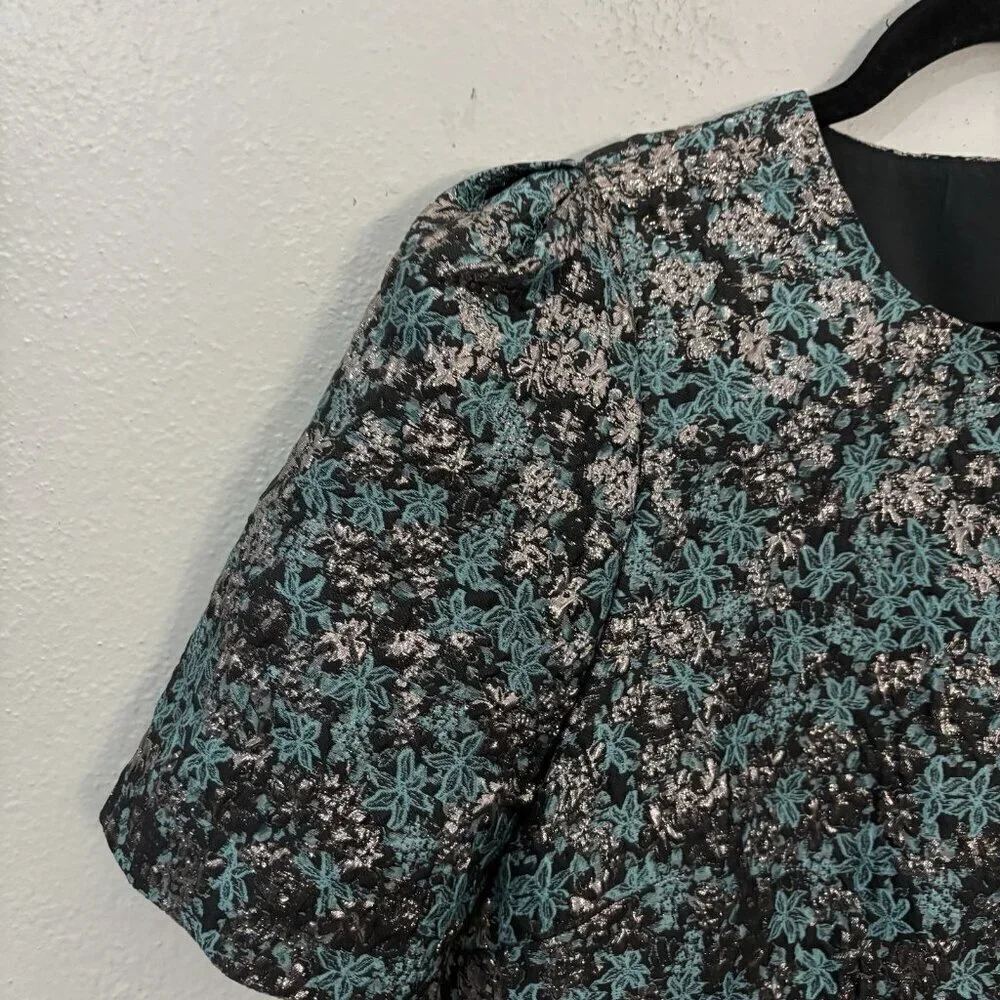 Club Monaco Brocade Puff Sleeve Blouse Women 12